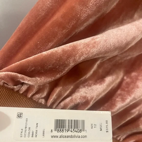 Alice + Olivia Velvet Wide-Leg Pants in Peach BRAND NEW WITH TAGS - Picture 7 of 10